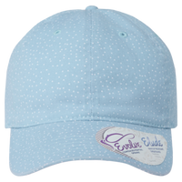 Infinity Her Women's Unstructured Fashion Prints Cap, Light Blue / White Polka Dots, Front view