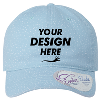 Infinity Her Women's Unstructured Fashion Prints Cap, Light Blue / White Polka Dots, Front view, Mockup