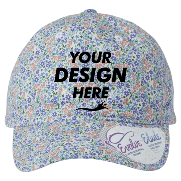 Infinity Her Women's Unstructured Fashion Prints Cap, Light Pink / Floral, Front view, Mockup