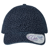 Infinity Her Women's Unstructured Fashion Prints Cap, Navy / White Polka Dots, Front view