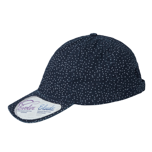 Infinity Her Women's Unstructured Fashion Prints Cap, Navy / White Polka Dots, Left Side view
