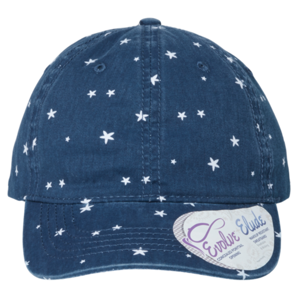 Infinity Her Women's Unstructured Fashion Prints Cap, Navy / White Stars, Front view