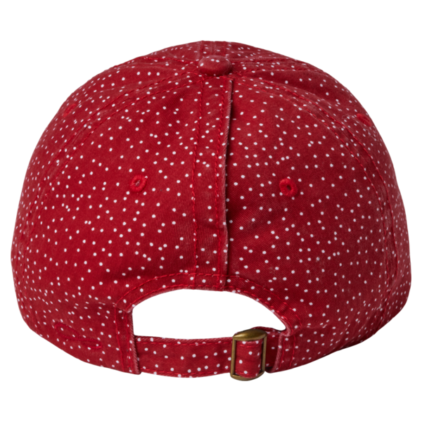 Infinity Her Women's Unstructured Fashion Prints Cap, Red / White Polka Dots, Back view