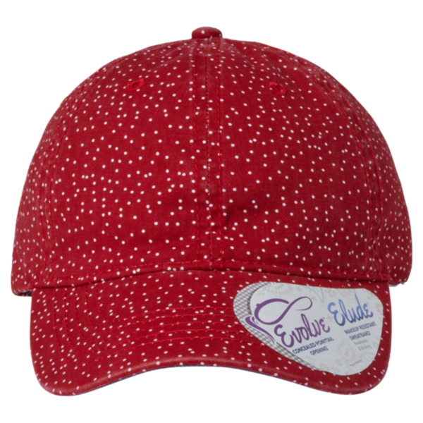 Infinity Her Women's Unstructured Fashion Prints Cap, Red / White Polka Dots, Front view