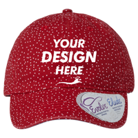 Infinity Her Women's Unstructured Fashion Prints Cap, Red / White Polka Dots, Front view, Mockup