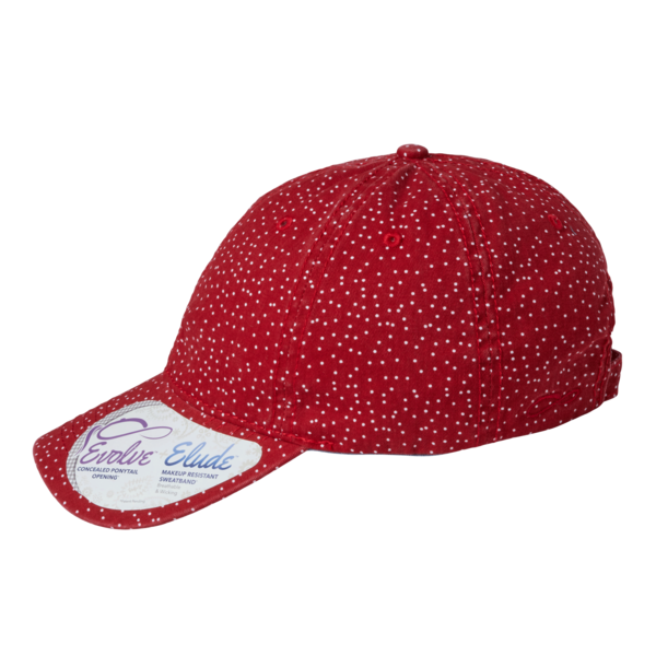 Infinity Her Women's Unstructured Fashion Prints Cap, Red / White Polka Dots, Left Side view