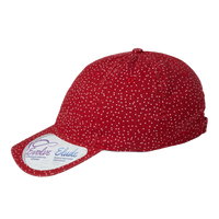 Infinity Her Women's Unstructured Fashion Prints Cap, Red / White Polka Dots, Left Side view