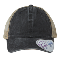 Infinity Her Women's Washed Mesh-Back Cap, Black / Leopard / Leopard, Front view