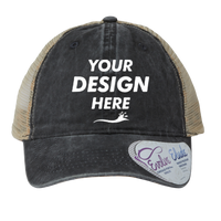 Infinity Her Women's Washed Mesh-Back Cap, Black / Leopard / Leopard, Front view, Mockup