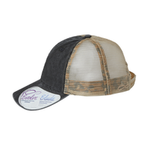 Infinity Her Women's Washed Mesh-Back Cap, Black / Leopard / Leopard, Left Side view