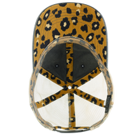 Infinity Her Women's Washed Mesh-Back Cap, Black / Leopard / Leopard, Visor view