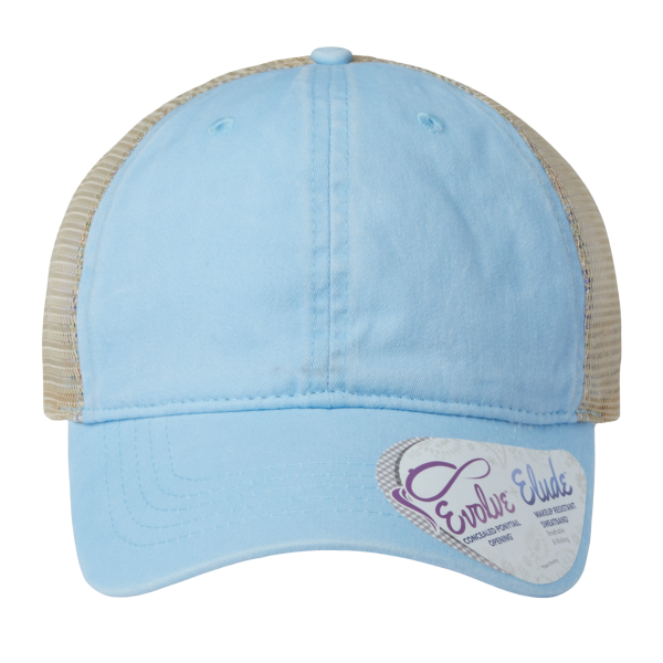 Infinity Her Women's Washed Mesh-Back Cap, Cashmere Blue / Floral / Floral, Front view