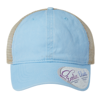 Infinity Her Women's Washed Mesh-Back Cap, Cashmere Blue / Floral / Floral, Front view