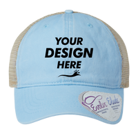 Infinity Her Women's Washed Mesh-Back Cap, Cashmere Blue / Floral / Floral, Front view, Mockup