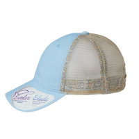 Infinity Her Women's Washed Mesh-Back Cap, Cashmere Blue / Floral / Floral, Left Side view