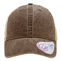 Infinity Her Women's Washed Mesh-Back Cap, Chocolate / Fawn / Khaki, Front view