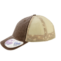 Infinity Her Women's Washed Mesh-Back Cap, Chocolate / Fawn / Khaki, Left Side view