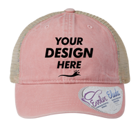 Infinity Her Women's Washed Mesh-Back Cap, Dusty Pink / Floral / Floral, Front view, Mockup