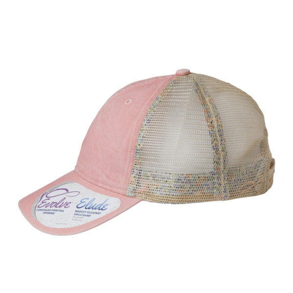 Infinity Her Women's Washed Mesh-Back Cap, Dusty Pink / Floral / Floral, Left Side view