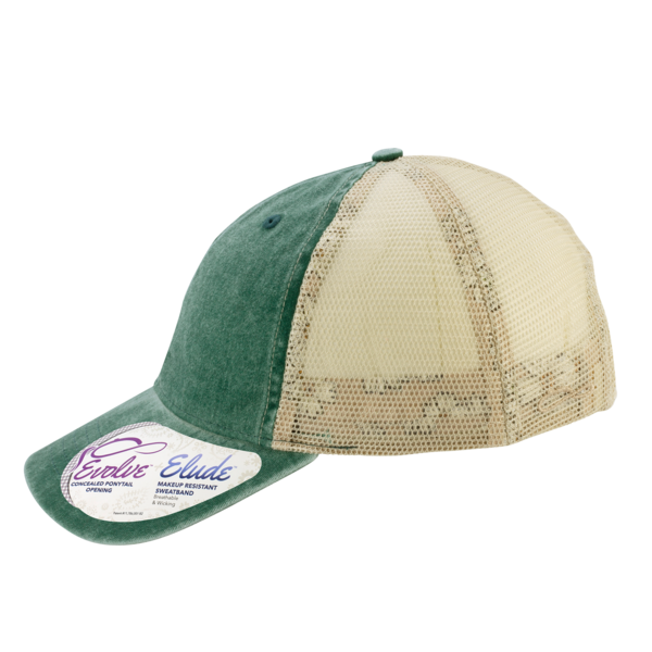 Infinity Her Women's Washed Mesh-Back Cap, Jade / Daisy / Khaki, Left Side view