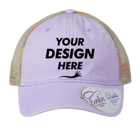 Infinity Her Women's Washed Mesh-Back Cap, Lavender / Stripes / Stripes, Front view, Mockup