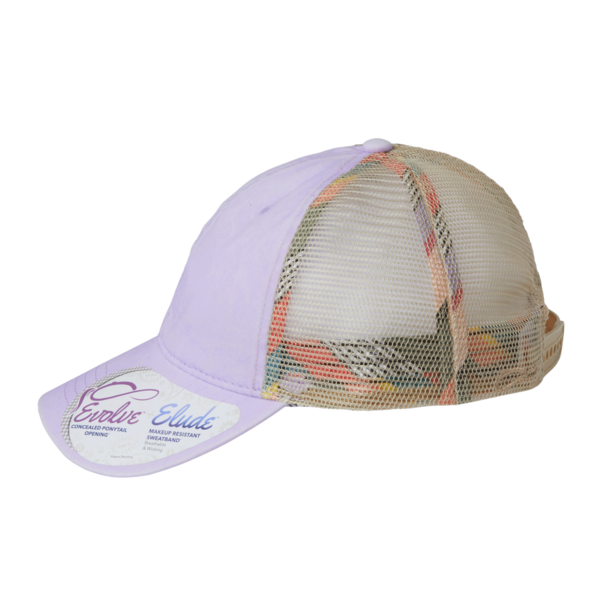 Infinity Her Women's Washed Mesh-Back Cap, Lavender / Stripes / Stripes, Left Side view