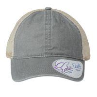 Infinity Her Women's Washed Mesh-Back Cap, Light Grey / Polka Dots / Polka Dots, Front view