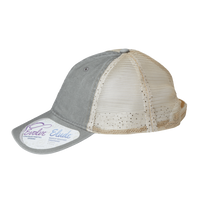 Infinity Her Women's Washed Mesh-Back Cap, Light Grey / Polka Dots / Polka Dots, Left Side view