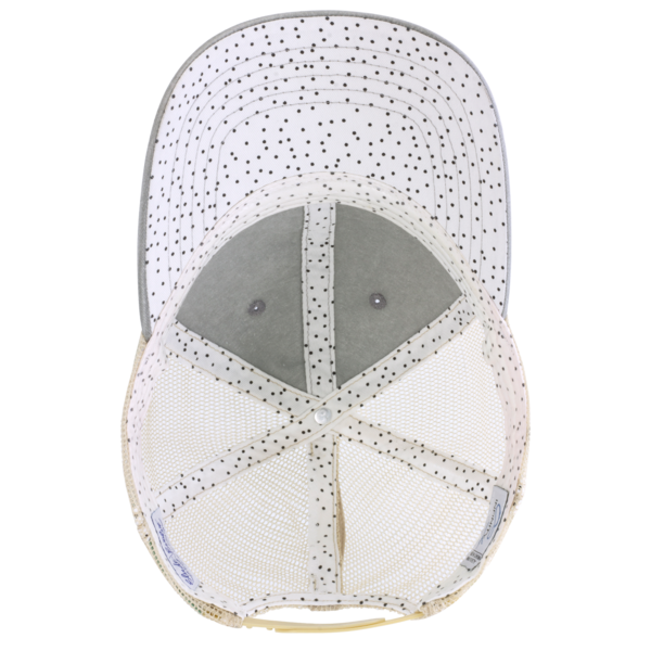 Infinity Her Women's Washed Mesh-Back Cap, Light Grey / Polka Dots / Polka Dots, Visor view
