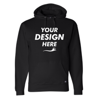 J. America Men's Premium Hooded Sweatshirt, Black, Front view, Mockup