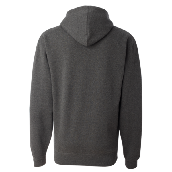J. America Men's Premium Hooded Sweatshirt, Charcoal Heather, Back view