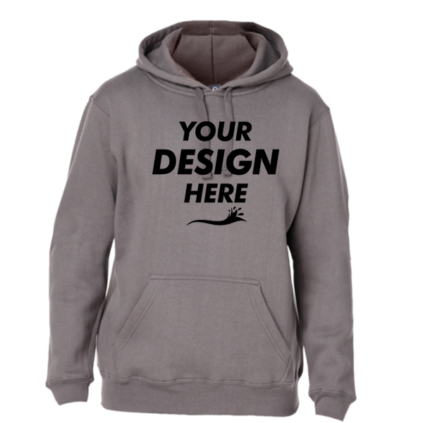 J. America Men's Premium Hooded Sweatshirt, Fossil, Front view, Mockup
