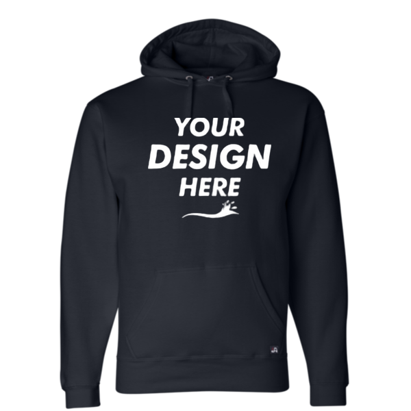 J. America Men's Premium Hooded Sweatshirt, Navy, Front view, Mockup