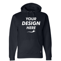 J. America Men's Premium Hooded Sweatshirt, Navy, Front view, Mockup