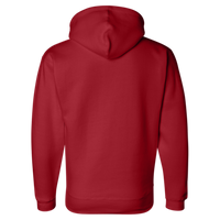 J. America Men's Premium Hooded Sweatshirt, Red, Back view