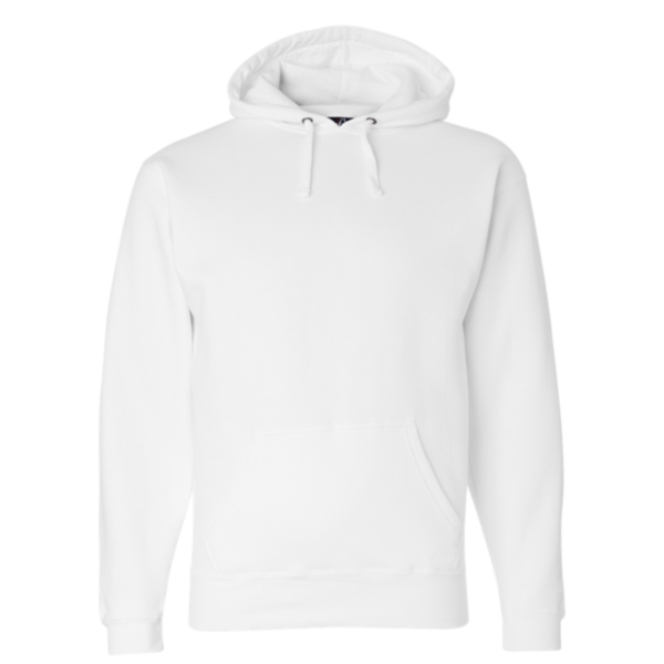 J. America Men's Premium Hooded Sweatshirt, White, Front view