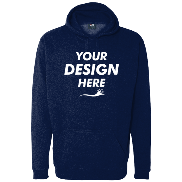 J. America Men's Tailgate Hooded Sweatshirt, Navy, Front view, Mockup