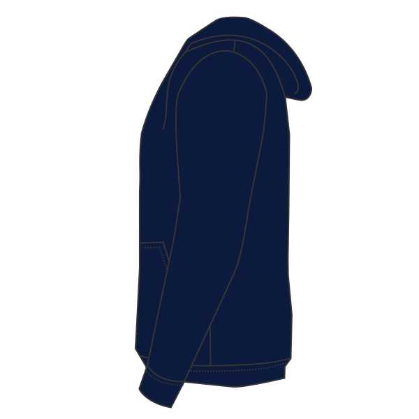 J. America Men's Tailgate Hooded Sweatshirt, Navy, Left Sleeve (Long) view