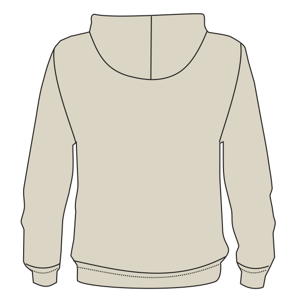 J. America Men's Tailgate Hooded Sweatshirt, Oatmeal Heather, Back view