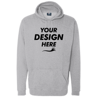 J. America Men's Tailgate Hooded Sweatshirt, Oxford, Front view, Mockup