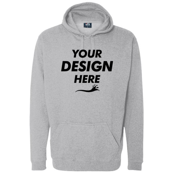 J. America Men's Tailgate Hooded Sweatshirt, Oxford, Front view, Mockup