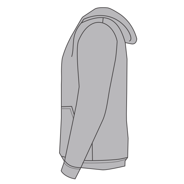 J. America Men's Tailgate Hooded Sweatshirt, Oxford, Left Sleeve (Long) view