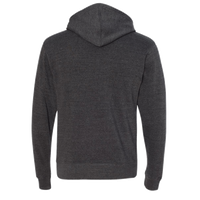 J. America Men's Triblend Fleece Hooded Sweatshirt, Black Triblend, Back view