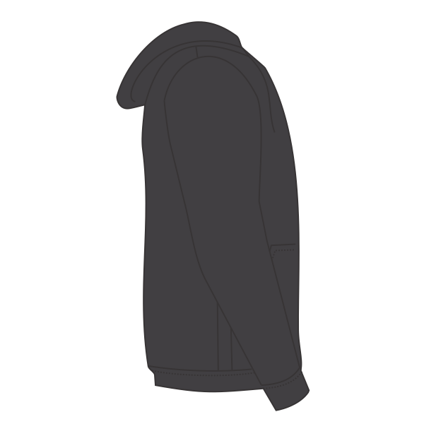 J. America Men's Triblend Fleece Hooded Sweatshirt, Black Triblend, Right Sleeve view