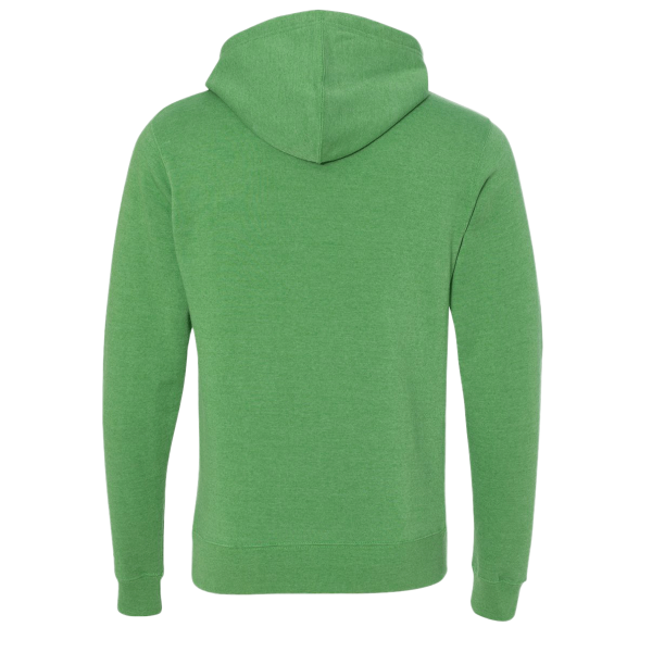 J. America Men's Triblend Fleece Hooded Sweatshirt, Green Triblend, Back view