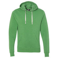 J. America Men's Triblend Fleece Hooded Sweatshirt, Green Triblend, Front view