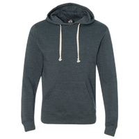 J. America Men's Triblend Fleece Hooded Sweatshirt, Navy Triblend, Front view