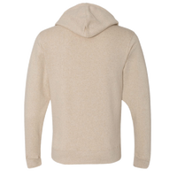 J. America Men's Triblend Fleece Hooded Sweatshirt, Oatmeal Triblend, Back view