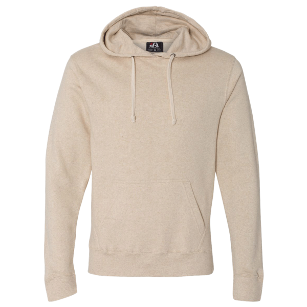 J. America Men's Triblend Fleece Hooded Sweatshirt, Oatmeal Triblend, Front view