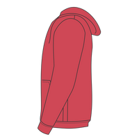 J. America Men's Triblend Fleece Hooded Sweatshirt, Red Triblend, Left Sleeve view
